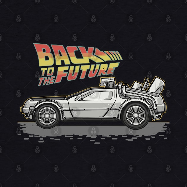 Back to the Future Delorean by NAM Illustration